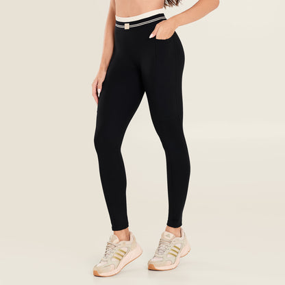 Legging Luxury Preta Poliamida Com Bolso