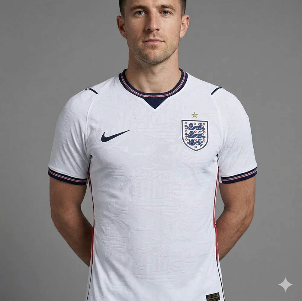 [Promoção Compre 1 Leve 2] Camisa Inglaterra 2026/27 I Versão Jogador Masculina – Branca