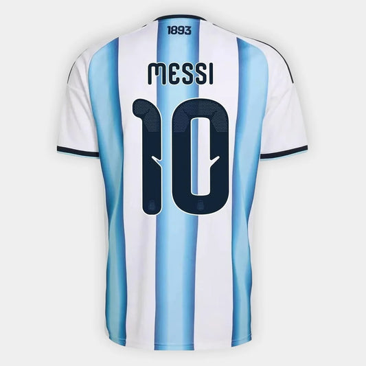 Camisa Seleção Argentina Home Torcedor 2026 Nº10 Messi Adidas Masculina - Branco+Azul Claro